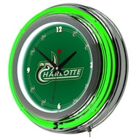 Észak -karolinai Egyetem Charlotte Neon Chrome Double Rung Neon óra