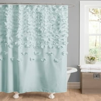 Lush Decor Lucia texturált zuhanyfüggöny, 72x72, fehér, Egyágyas