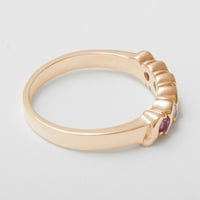 British Made 18K Rose Gold természetes rózsaszín turmalin & Diamond női örökkévalóság gyűrű - méret opciók-elérhető