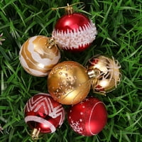 Karácsonyi labdák lógó dekoráció Karácsonyfa díszek Party Ball Prom piros arany minta