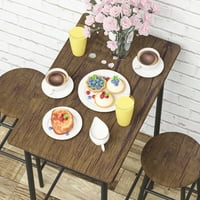 Elefance magas kávézóasztal -készlet, téglalap alakú kocsma asztal székekkel és tároló állvány a konyhai házhoz, rusztikus