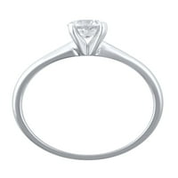 Carat T.W. Ragyogó finom ékszerek gyémánt pasziánsz gyűrű 10 kt fehér aranyban, 9. méret