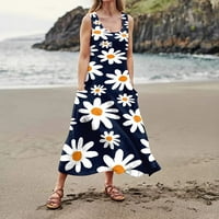 Plusz méretű ruha nőknek nyári ruhák Újdonságok Női Ruha Alkalmi ruhák Scoop Neck Maxi Sun Dress Nyomtatott Ujjatlan
