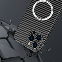 Frusde iPhone Plus mágneses MagSafe tok szénszálas vékony tartós ütésálló üzleti tok-kék