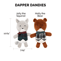 FurHaven Pet Products Dapper Dandies plüss kutyajáték szett-Woodland kollekció, medve és mókus