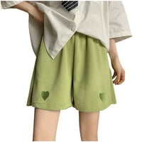 Női nyári Aranyos rövidnadrág alkalmi szív nyomtatás magas derékú rövidnadrág zsebekkel Y2K kényelmes illeszkedés Térdig