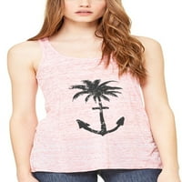 Női horgony Palm Flowy Racerback Tank Top