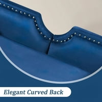 Aukfa 61 Loveseat kanapé - Modern bársonyos kárpitozott kanapé a nappali - kék