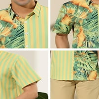 Egyedi olcsó férfi virágcsíkok patchwork gomb lefelé nyári nyomtatott ingek
