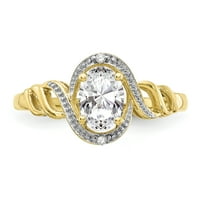Primal Gold Karat sárga arany fehér topaz és gyémánt gyűrű