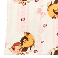 DreamWorks Spirit Riding Ingyenes lányok pamut pizsama szett, 4 darab, méret 4-10