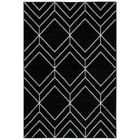 Adirondack Caitriona geometriai terület szőnyeg, fekete elefántcsont, 6 '6' négyzet