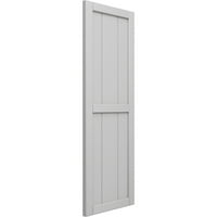 Ekena Millwork 3 4 W 79 H True Fit PVC, két tábla keretes tábla-N-Batten redőnyök, Hailstorm Grey