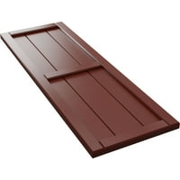 Ekena Millwork 3 4 W 85 H True Fit PVC, két tábla keretes tábla-N-Batten redőnyök, bors piros