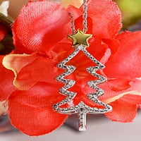 JewelersClub karácsonyfa nyaklánc gyémánt nyaklánc nőknek-valódi fehér gyémánt, kéttónusú ezüst nyaklánc karácsonyfa-Karácsonyi