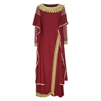 Naughtyhood Vintage ruha nőknek, Női középkori Jelmez Retro reneszánsz női ruha Piros XL