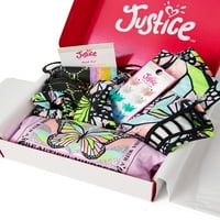 Justice Girls 5 darabos gyűjtemény ajándék Bo ruhakészlet hosszú ujjú felső, lábbeli, pénztárca és haj kiegészítők,
