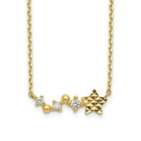 Primal arany karátos sárga arany gyémánt vágott csillag köbös Cirkónia hosszabbító nyaklánccal
