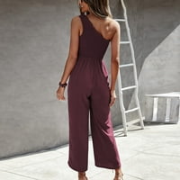 Mrat Jumpsuit Női jóga nadrág Női Divat szilárd egyetlen vállpánt Ujjatlan csomagok Jumpsuit Ceruza nadrág zsebekkel