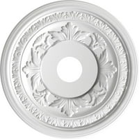 Ekena Millwork 19 OD 1 2 ID 1 P BALTIMORE termoformált PVC mennyezeti medál, Ultracover szaténvirág fehér