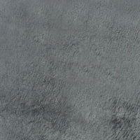 Párizs Darwin plüss poliészter -bozontos terület szőnyeg, pala, 3 '5'