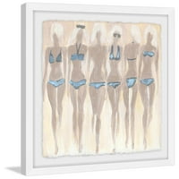 Apró kék bikini II keretes festmény nyomtatás