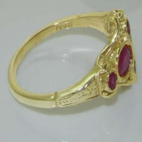 Brit készült 9k Sárga Arany természetes Rubin Női ígéret gyűrű-méret 5.5
