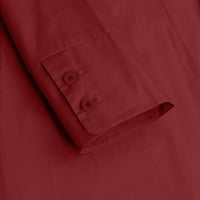 Nyári ruhák Női szilárd kerek nyakkivágással A-Line boka hossza temperamentum nyaralás Hosszú ujjú ruha Piros XL
