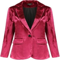 Női Kényelmes szabott gallér Shimmer Velvet 1 gombos blézer öltöny kabát