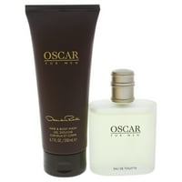 Oscar sárga Oscar De La Renta férfiaknak-Ajándék szett 3,4 oz EDT Spray, 6,7 oz haj-és tusfürdő