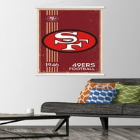 San Francisco 49ers-Retro Logo fali poszter fa mágneses kerettel, 22.375 34