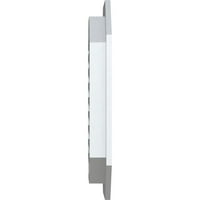 Ekena Millwork 20 W 26 H függőleges hosszúkás nyolcszög funkcionális, PVC Gable szellőzőnyílás 1 4 lapos díszítéssel