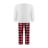 Sunisery Merry Christmas Family Matching Pizsama Készletek Kockás Szarvas Nyomtatás Nyaralás Xmas Pjs Hálóruha Családi