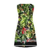 Ersazi női nyári nyomtatás vállnélküli hosszú ruha strand Split ruha Party Club ruha hercegnő ruhák lányoknak 3-zöld