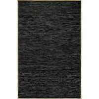 nuloom koda szilárd bőr lapos fasz terület szőnyeg, 5 '8', fekete