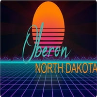 Oberon Észak-Dakota Vinyl Matrica Stiker Retro Neon Design