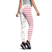 Stripes Női Pilates futás jóga nyomtatás Lovesy Leggings napi nadrág Valentin nadrág