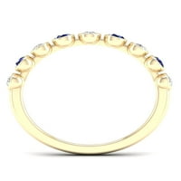 Imperial Gemstone 10K sárga arany kerek vágott kék zafír ct tw gyémánt női zenekar