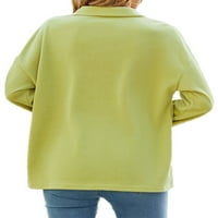 Niuer Női meleg Hosszú ujjú Pulóver Női laza Fit póló Egyszínű Sport hajtóka alkalmi pulóver Zöld XL