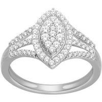 Carat T.W. Gyémánt klaszter 10KT fehér arany eljegyzési gyűrű