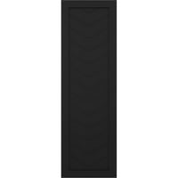 Ekena Millwork 12 W 47 H True Fit PVC egy panel Chevron modern stílusú rögzített redőnyök, fekete