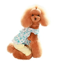 Shulemin kisállat ruha, kutya ruha Vintage stílusú Virágmintás Fau Gyöngy nyári kutya kétlábú ruhák kültéri