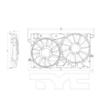 Kettős radiátor és kondenzátor ventilátor szerelvény illik select: 2013-CHEVROLET MALIBU, CHEVROLET MALIBU LIMITED