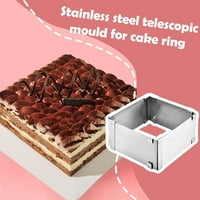 loopsun nagy torta Gyűrű Rozsdamentes acél teleszkópos állítható hosszú négyzet gyűrű sütés
