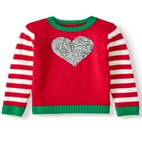 Ünnepi idő flitter szív karácsonyi pulóver