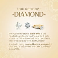 Természetes gyémánt Pasziánsz gyűrű 14k Rózsa arany gyűrű méretben-április Birthstone Ékszer Ajándék születésnapjára,