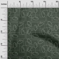 oneOone Georgette viszkóz szövet Geometriai labirintus & nyúl állat Sashiko nyomtatott szövet Udvar széles
