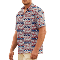 Július 4. Férfi Hawaii ing USA nemzeti zászló ing grafikus ing gallér 3D nyomtatás plusz méretű Napi Rövid ujjú nyomtatási