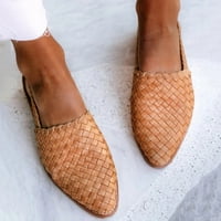 Lhked Női Hegyes lapos cipő szövés alkalmi cipő szilárd kényelmes cipő nyári női csúszásgátló Lélegző szandál Flip