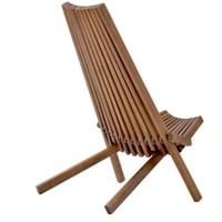 Összecsukható fa kültéri szék - összecsukható, alacsony profilú Acacia Wood Lounge szék a teraszhoz, tornáchoz, fedélzethez,